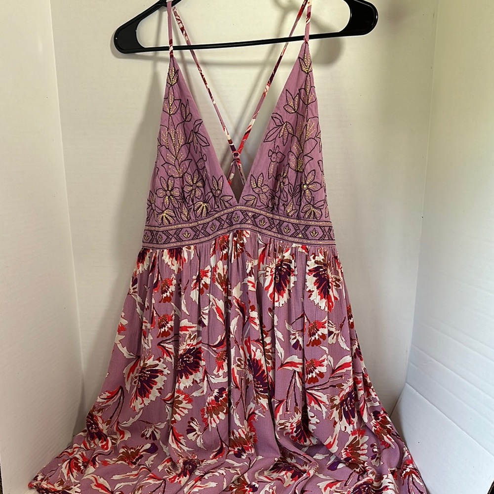 Xhilaration purple floral spaghetti strap dress size XXL
